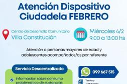 Villa Constitución contará con atención  presencial del “Dispositivo Ciudadela” 