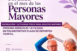 Se realizará una jornada de recreación y actividad física para personas mayores fomentando el “envejecimiento saludable”