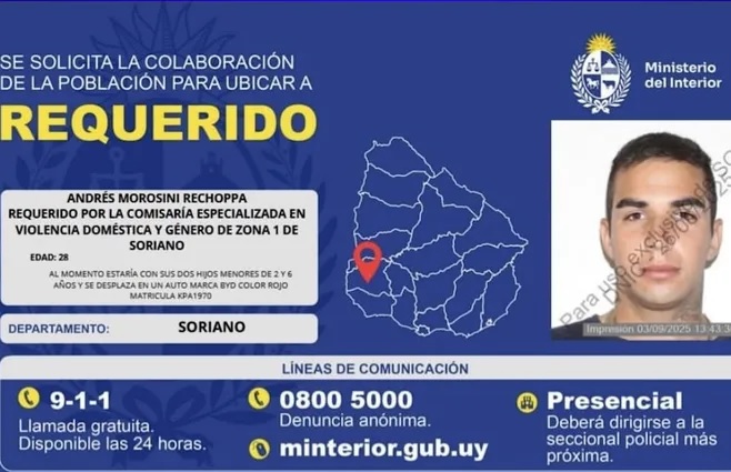 Policía busca a Andrés Morosini que escapó con sus hijos de 2 y 6 años