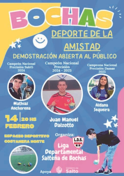 Bochas: Exhibición el sábado 14 de  febrero en la Costanera Norte