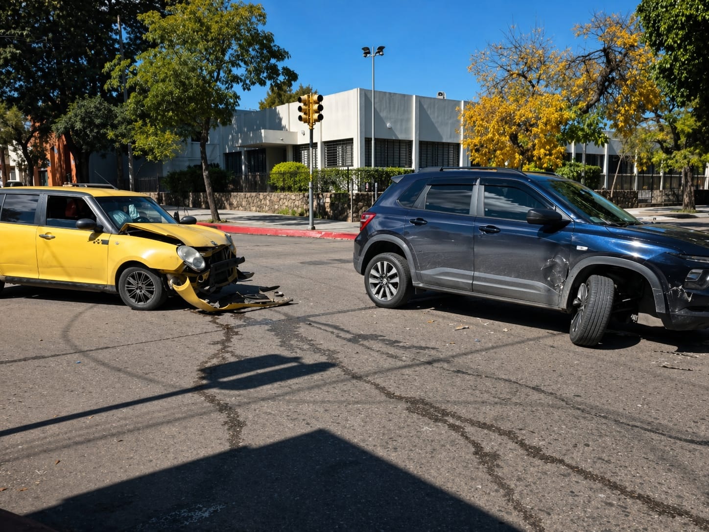 La violenta colisión entre dos vehículos en la esquina de Uruguay y Gutiérrez Ruiz.