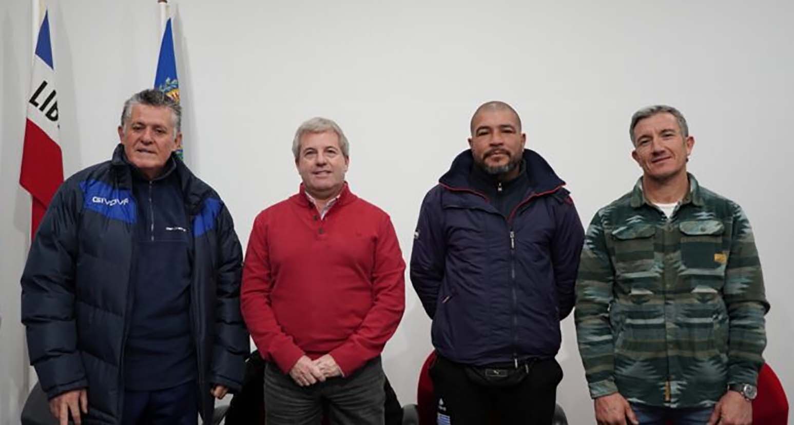 Organizadores Roberto Machado y Rafael Sosa Pintos y de Casa de Gobierno, Marcelo García Da Rosa y Carlos Ribero.