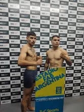 Furtado, con 63,100 kg, y su rival Mendoza, con 63,500 kg. 