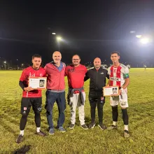 River homenajeó a los campeones sub 18, Thiago Silva y Sebastián Vispo.