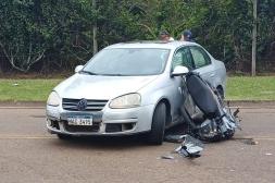 Motociclista politraumatizada  grave tras chocar contra un auto