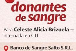 Buscan donantes de sangre para mujer internada en CTI de Salto
