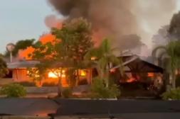 Un voraz incendio destruyó el hotel  La Castellana, en accesos a Paysandú