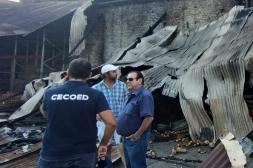 Planifican retiro de restos calcinados  tras incendio del Mercado Regional