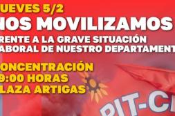 PIT-CNT anuncia movilización  ante la falta de empleo en Salto