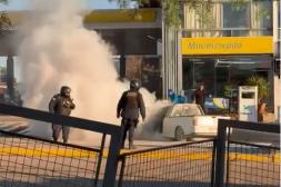 Se incendió un camioneta a  metros de estación de servicio