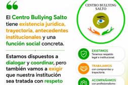 Centro Bullying de Salto reclama “respaldo y respeto” a decisiones fundadas para continuar su labor comunitaria