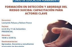 Formación en detección y abordaje  del "riesgo suicida" en septiembre