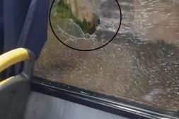 Ómnibus municipal sufrió daños tras  un ataque con piedras en el puente 33