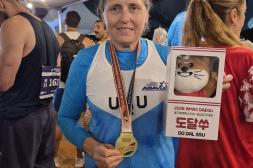 Ganó medalla de oro en salto triple en Corea del Sur: Mónica Falcioni es campeona mundial